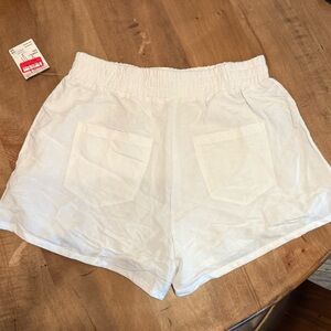 Blank NYC High Waist Linen White Shorts